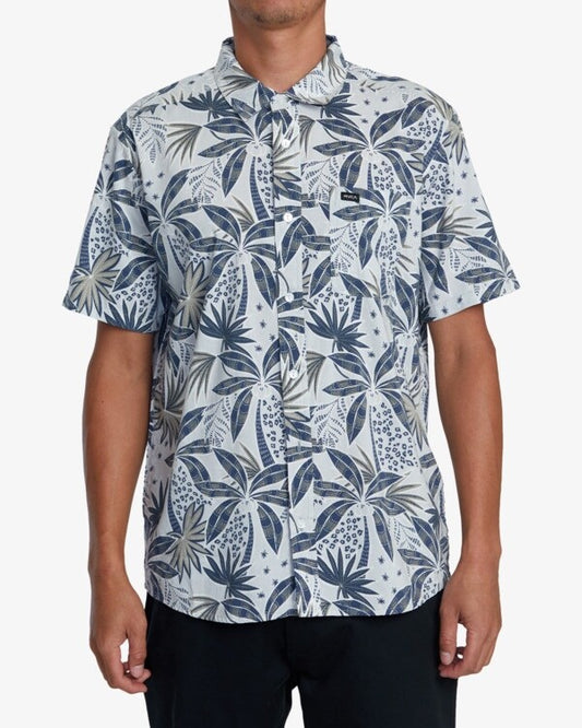 $60 RVCA Men’s Anytime Short Sleeve Button Up - Blue - Small - New With Tags