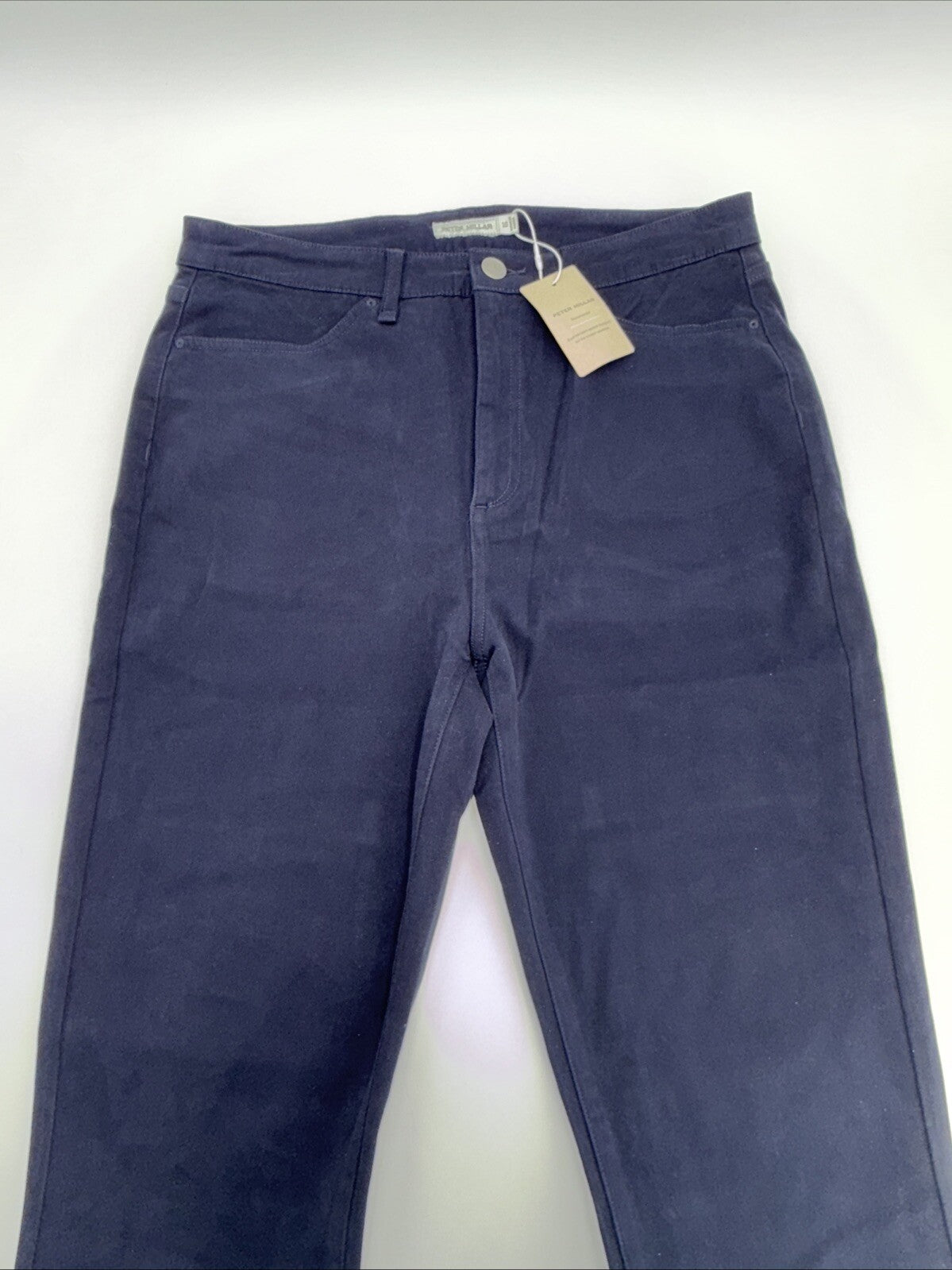 $150 Peter Millar Women's Karlie Stretch Sateen High Rise Pant-Navy-Size: 10-NEW