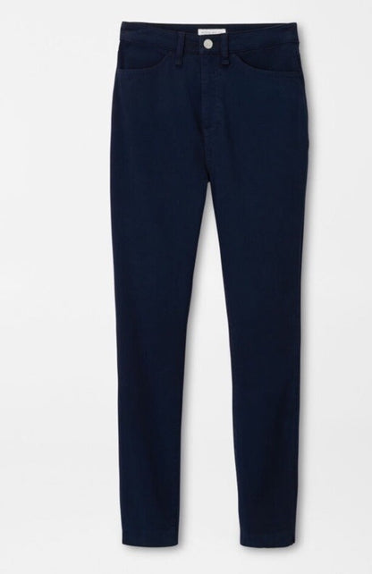 $150 Peter Millar Women's Karlie Stretch Sateen High Rise Pant-Navy-Size: 6 -NEW