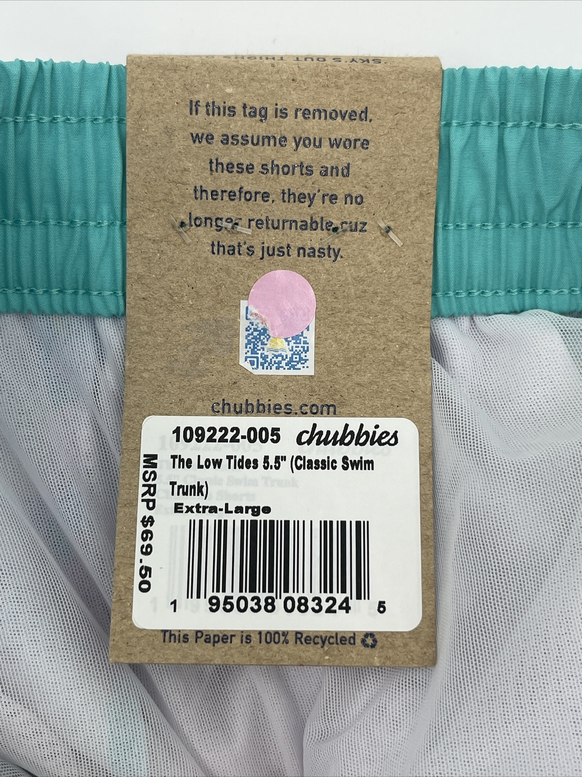 Chubbies Men's Stretch Swim Trunks 5.5" The Low Tides-Multi-X-Large-New $70