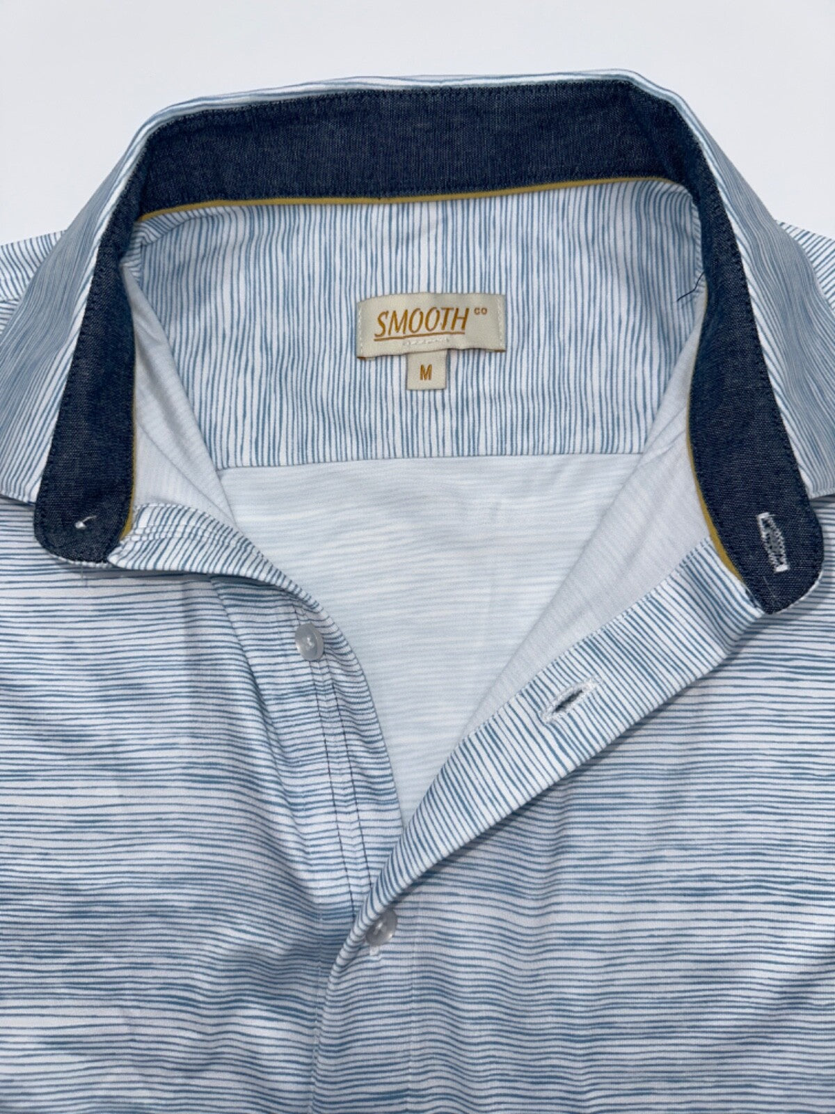 $98 Smooth Co Men's Westside Stripe Button Down Shirt - Morning Sky-Medium-New