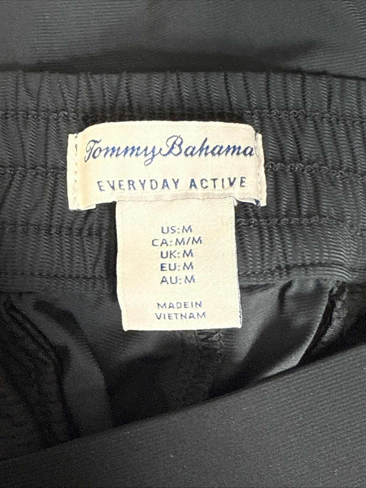 $98 Tommy Bahama Active Lightweight Stretch Pull On Pants-Black- Medium -New Tag