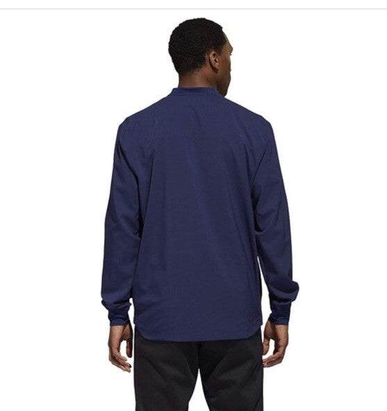 $70 Adidas Men's Lightweight Long Sleeve 1/4 Zip Pullover - Navy Blue-Medium-New