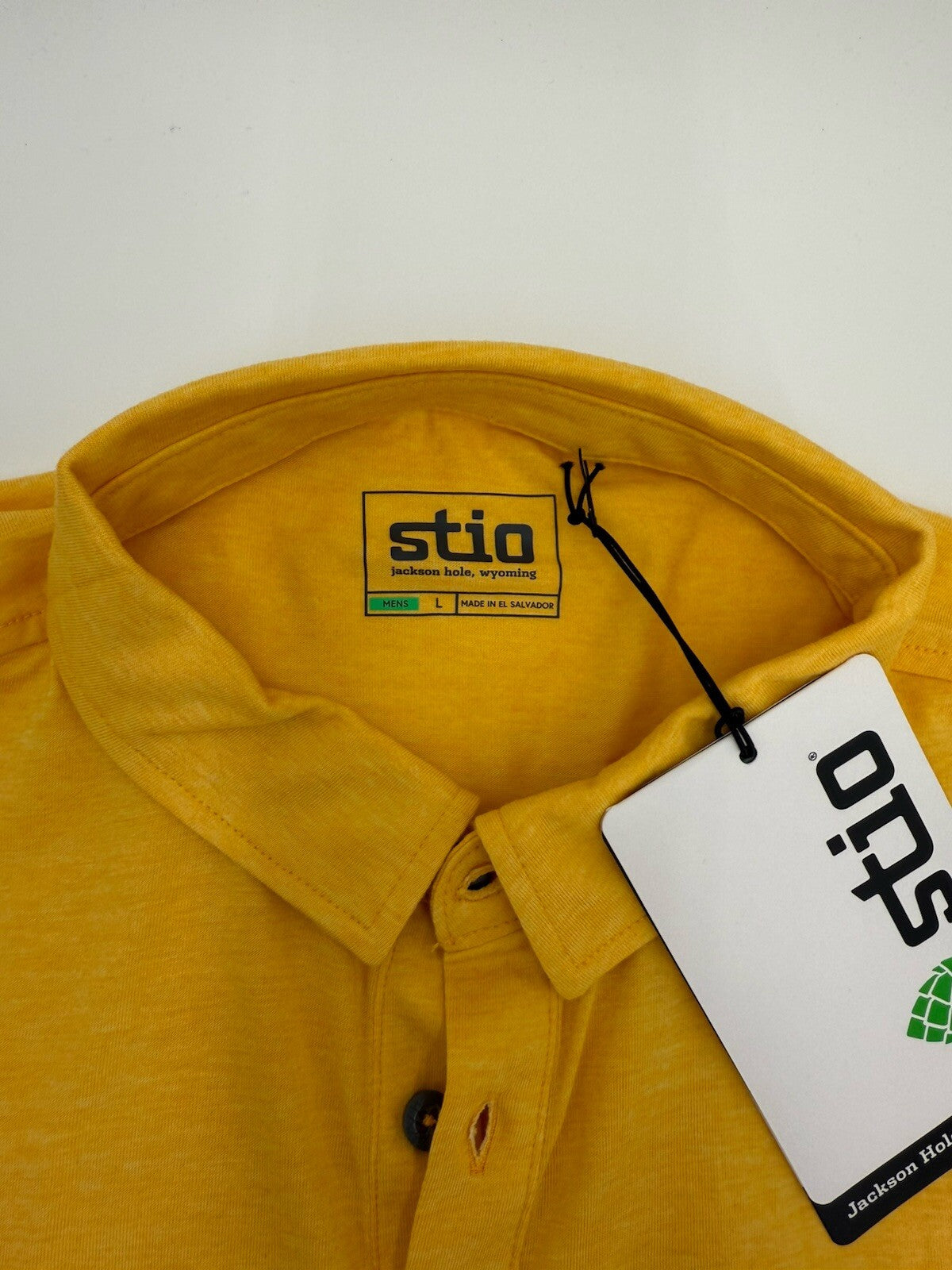 Stio Men's Divide Polo Short Sleeve Jersey Polo Shirt-Bright Yellow-Large-New