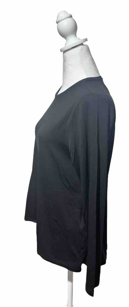 Eileen Fisher Women's Crewneck Long-Sleeve Top Relaxed Fit-Black-2XSmall-New$128