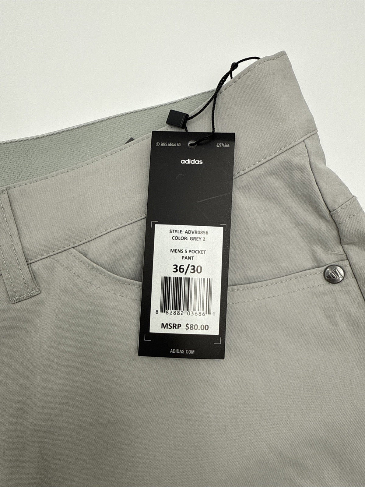 $80 Adidas Ultimate 365 Men's Tapered Golf Pants ADVR0856- Grey-36W 30L-New Tags