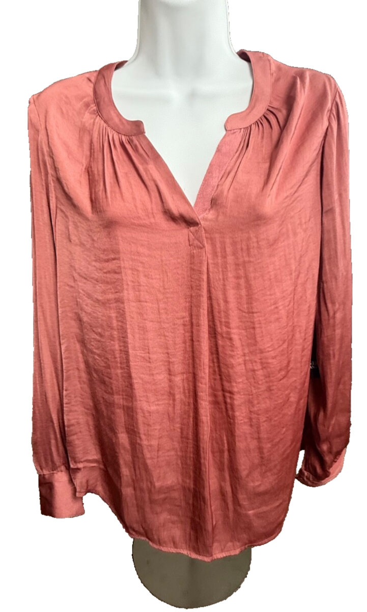 $48 Simply Vera Wang Women’s-Rolled Popover Top Shirt- Rose- Small-New Tag
