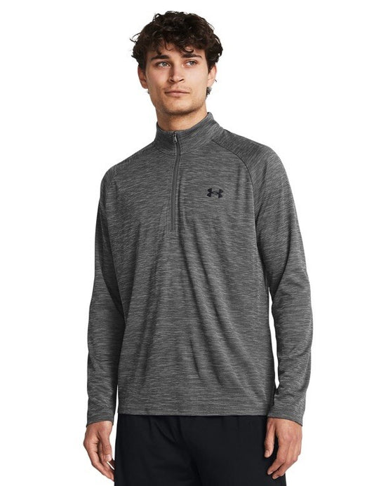 Under Armour Men’s Tech 2.0 Half Zip Long Sleeve Performance Shirt- Grey- Small