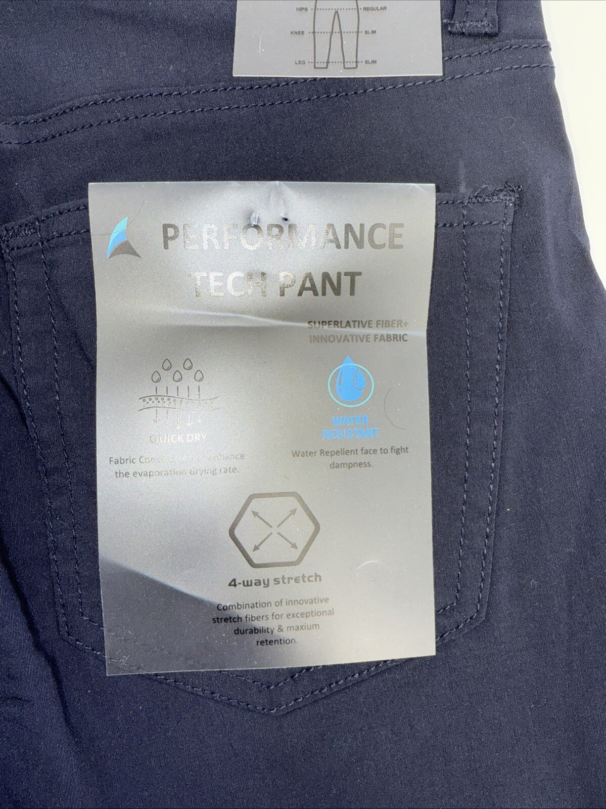 $108 Tailor Vintage Men's Canaan Performance Tech Pants Slim Fit- Navy -30W 32L