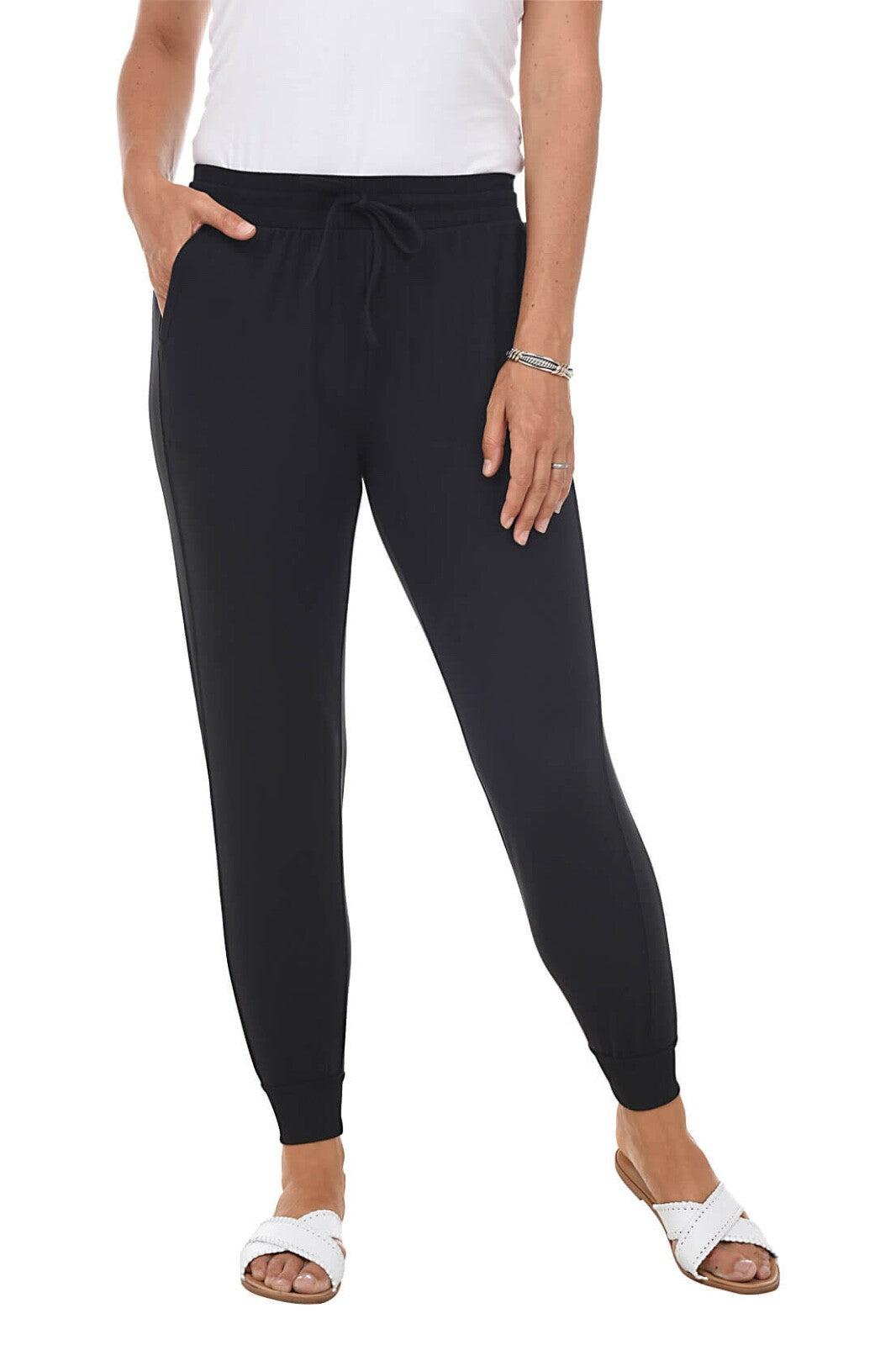 $60 Zac & Rachel Women’s Ankle Length Joggers - Black - Medium - New With Tags