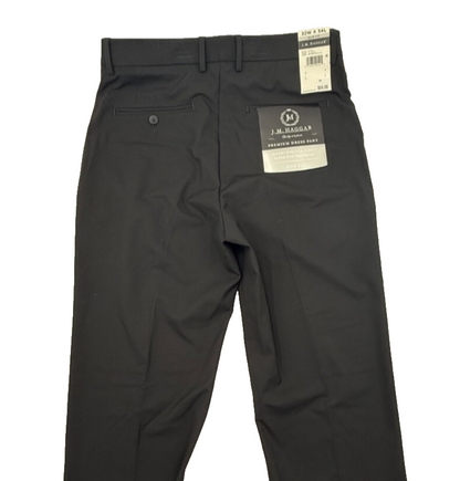 $59 J.M. Haggar Men’s- Super Flex Waistband Pants-Black-32Wx34L-New Tag
