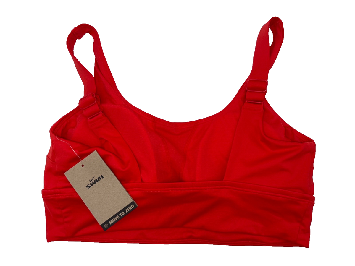 $60 Nike Women's Essential Scoop Neck Midkini Top- Lt Crimson Red - Large - New