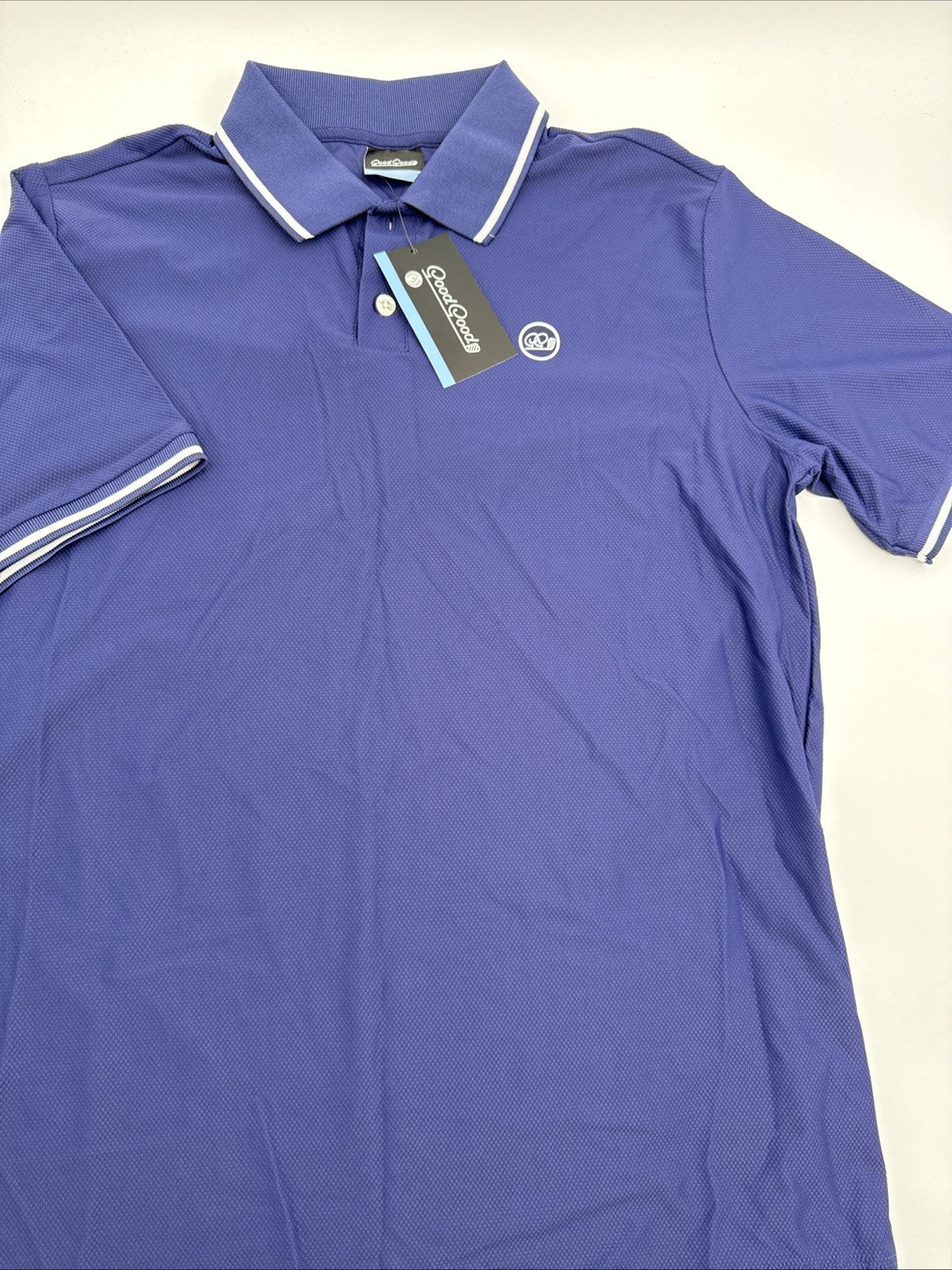 Good Good Men’s Golf Midnight Textured Polo NFLP Logo Performance-Blue-Small-New