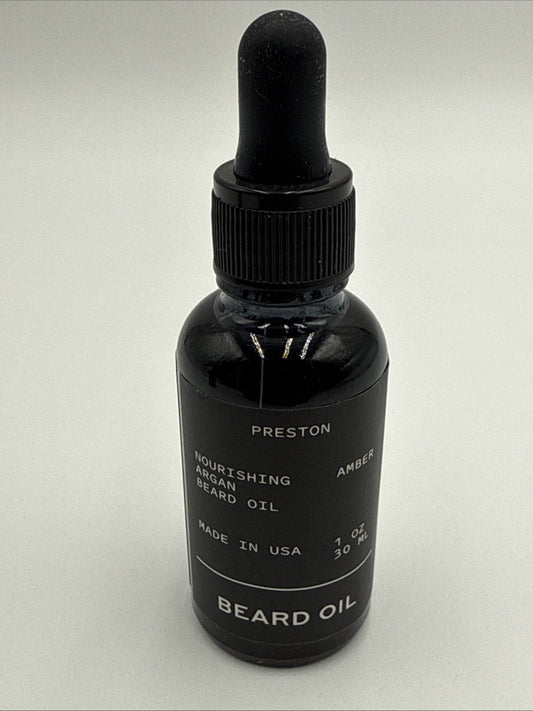 Preston Beard Oil Amber Natural Grooming Provisions Argan Nourishing 1fl Oz