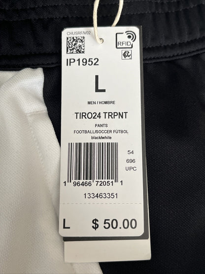 Adidas Men's Tiro 24 Slim Training Pants - Black On White- Large - New Tag $50