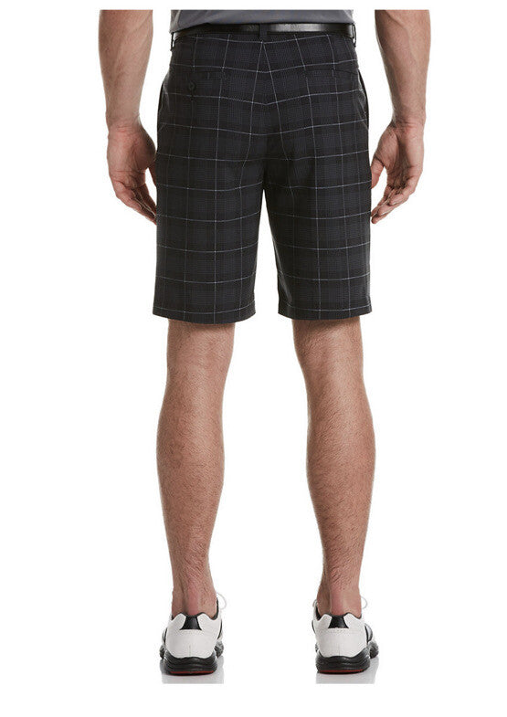 Grand Slam Performance 360 Stretch Plaid Golf Shorts Mens-Caviar Black-Size 32W-