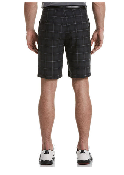 Grand Slam Performance 360 Stretch Plaid Golf Shorts Mens-Caviar Black-Size 32W-