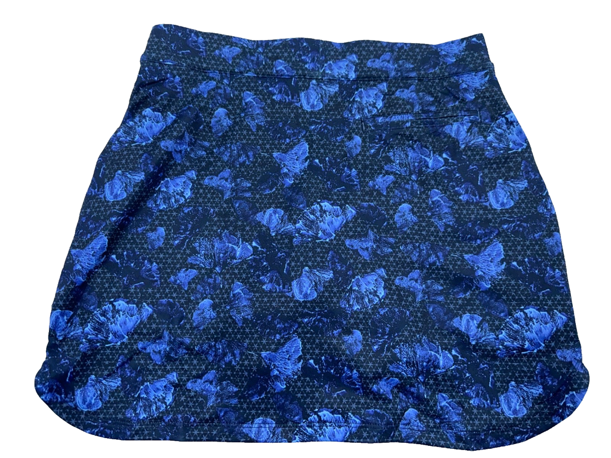 $125 Peter Millar Women’s Ginko Print Golf Skort - Abaco - Large -New With Tag