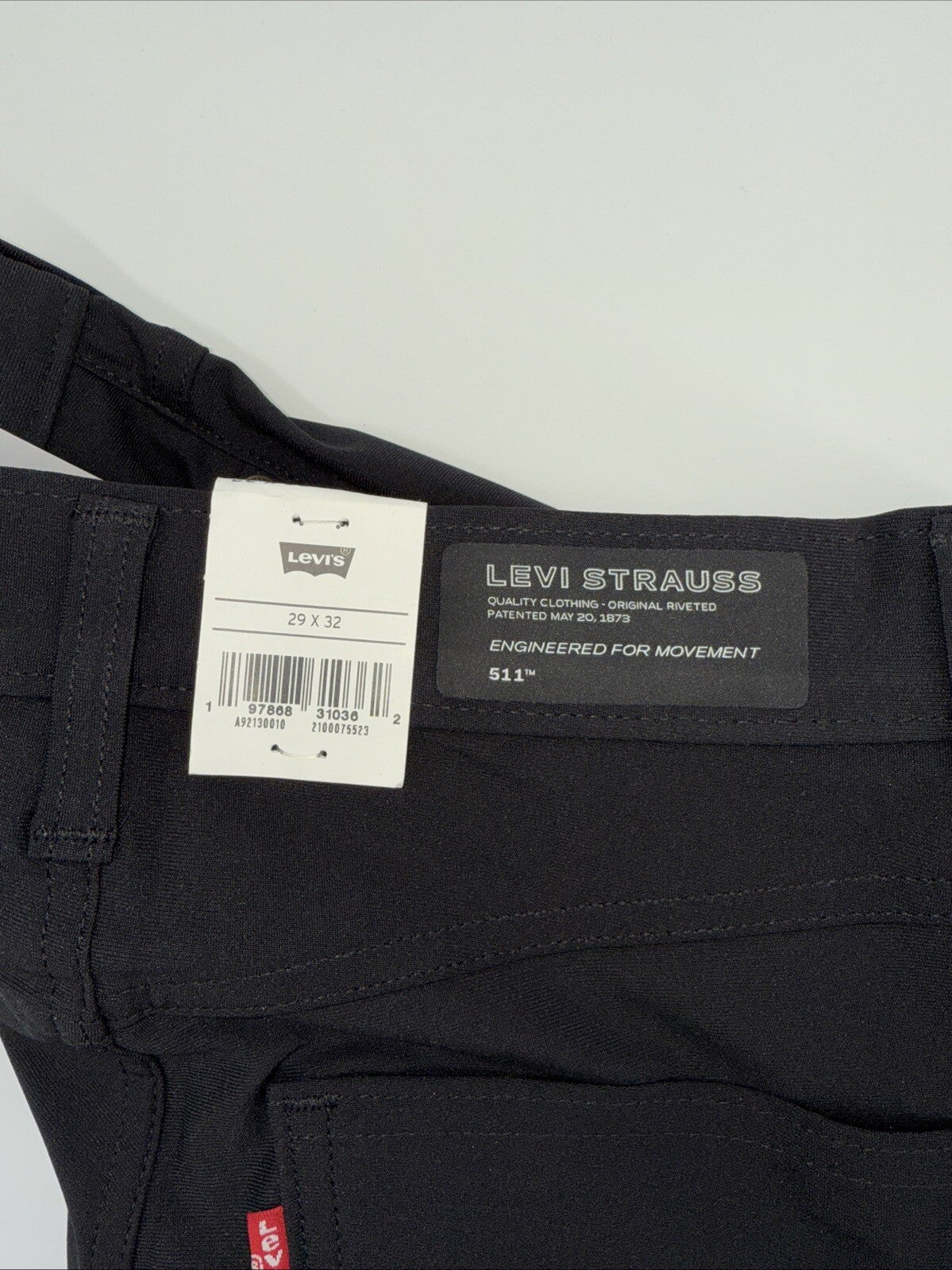 $70 Levi's Men's 511 Slim Tech Pants Stretch A92130010- Black- 29W 32L - New Tag