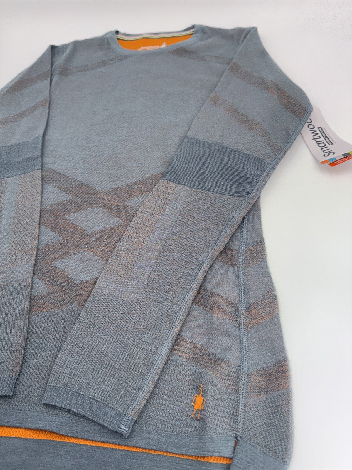 $130 Smartwool Women’s Intraknit Activ Merino Base Layer Top-pewter Blue-Medium