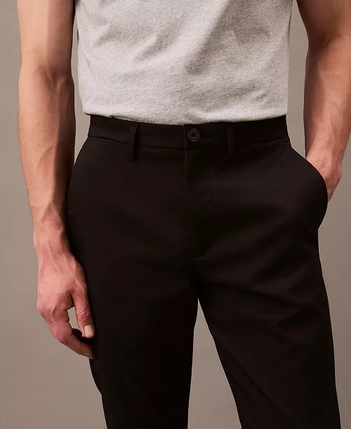 $90 Calvin Klein Men's Slim-Fit Modern Stretch Chino Pants - Black - 32W x 30L