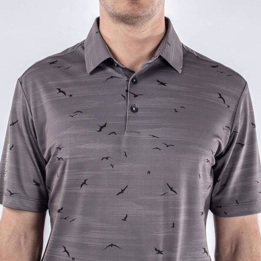 $90 Galvin Green Men’s Marin Golf Polo Shirt- Forged Iron/Black - Small-New Tags