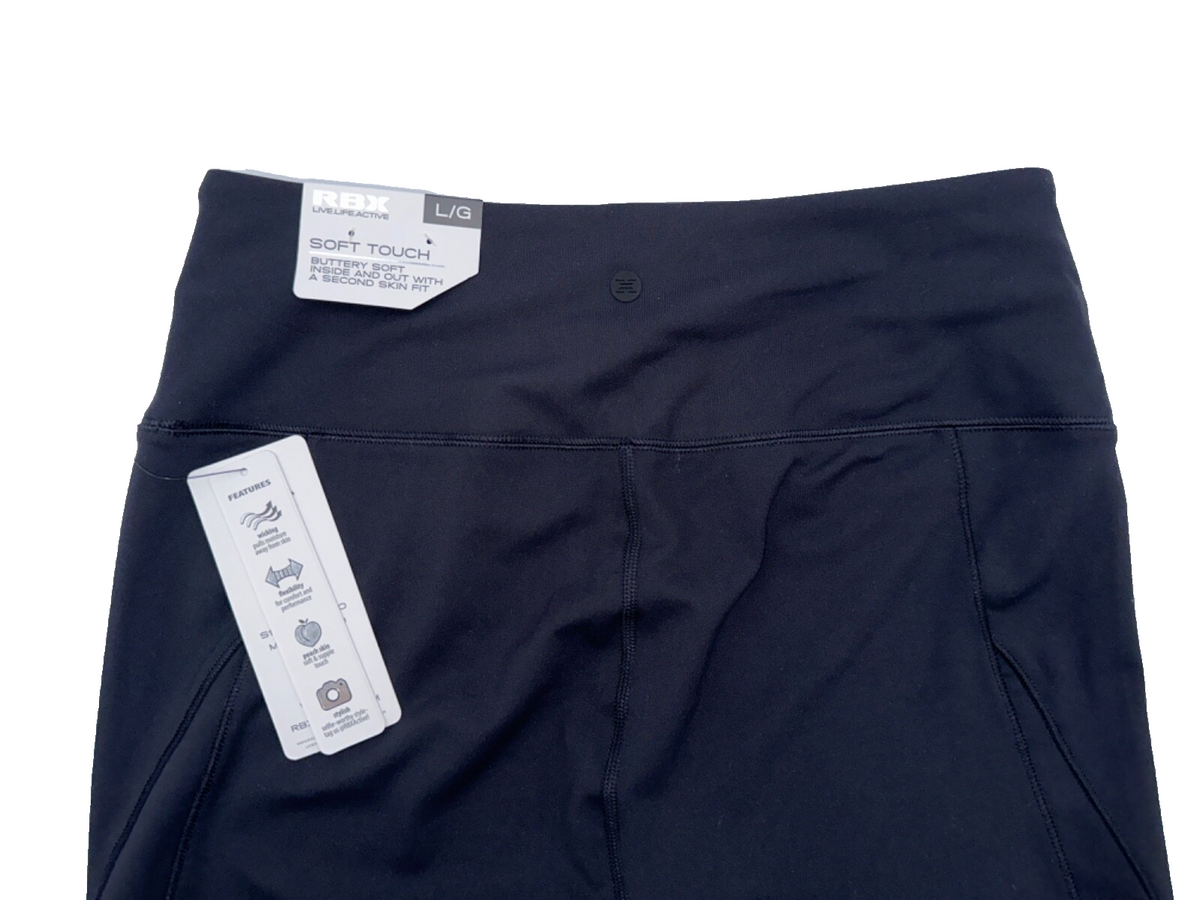$68 RBX Women's Capri Leggings - CR60230 - Black - Large - New With Tags
