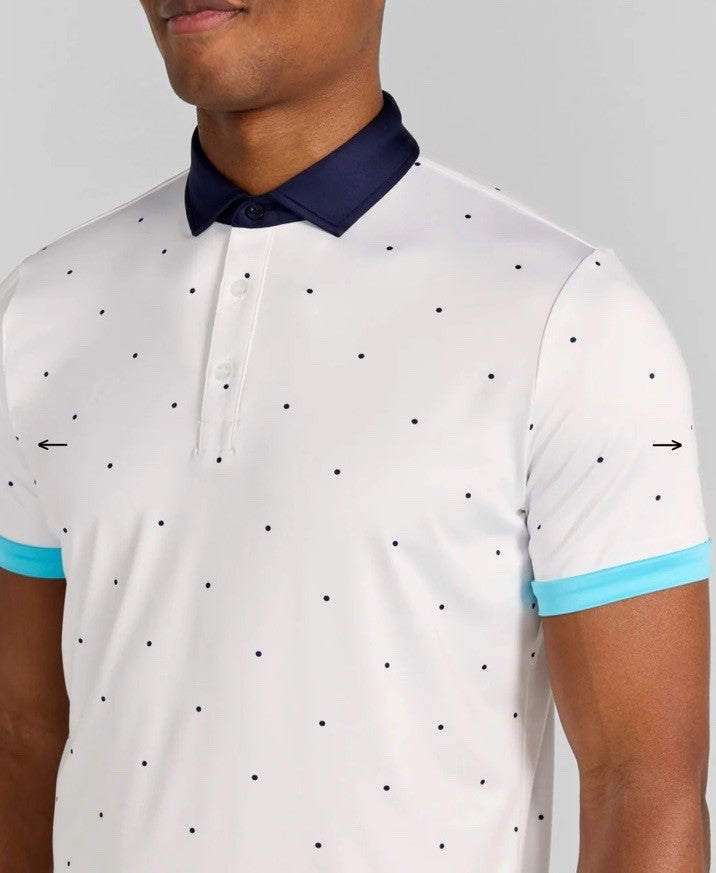 $110 Redvanly Men’s Ramey Golf Performance Polo Shirt-Bright White -Medium-New