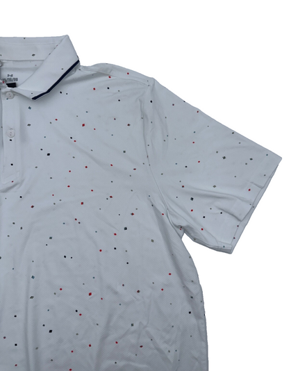 $75 Under Armour Men's ISO Chill Diamond Scatter Polo - White - Medium- New