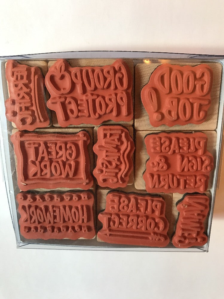 Hero Arts ~ 9 Woodblock Rubber Stamps - Various Messages SEALED in BOX NEW!