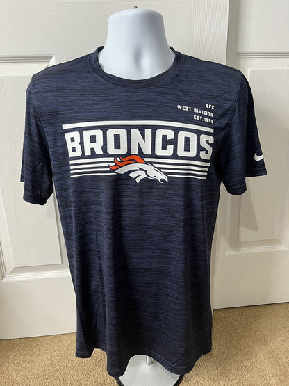 Nike Men’s Denver Broncos Micro T Shirt NFL - Blue/Orange-Small-New Tag $40