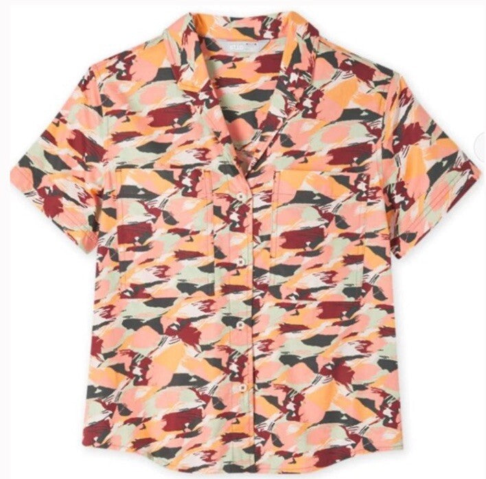 $109 Stio Women’s Marion Brush Stroke Camp Shirt Button Up-Size: Small- NWT
