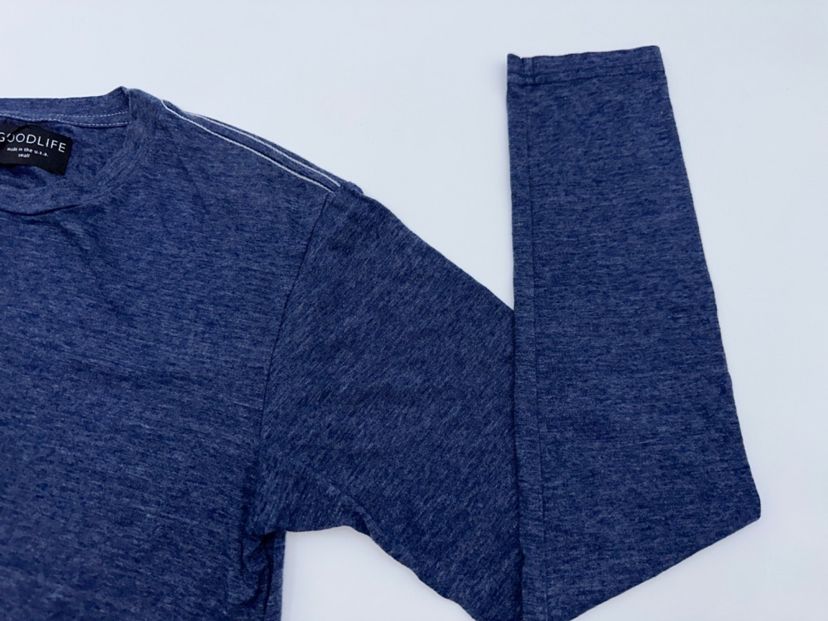 $75 Good Life Men’s Tri Blend Long Sleeve Crew Shirt- Navy - Small - New