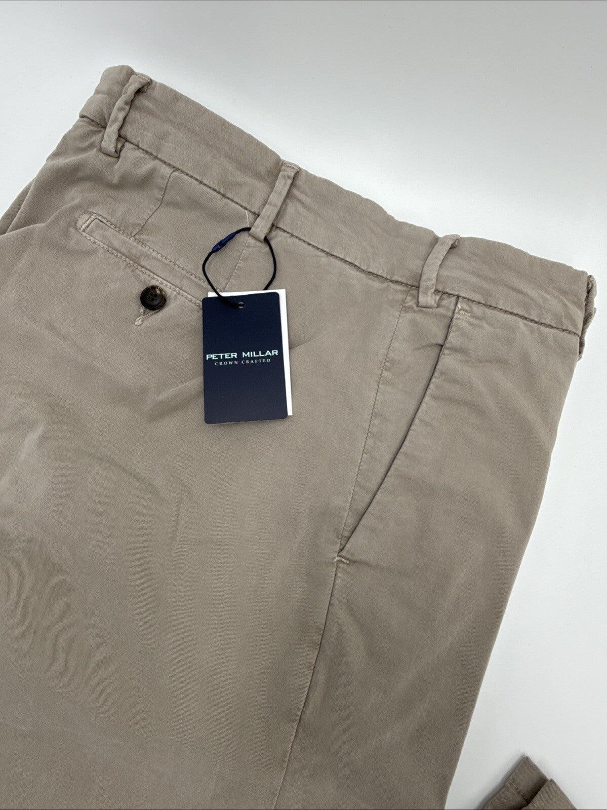 $198 PETER MILLAR CollectionMen’s ConcordeGarmentDyed Trouser Pants-Khaki-32W36L