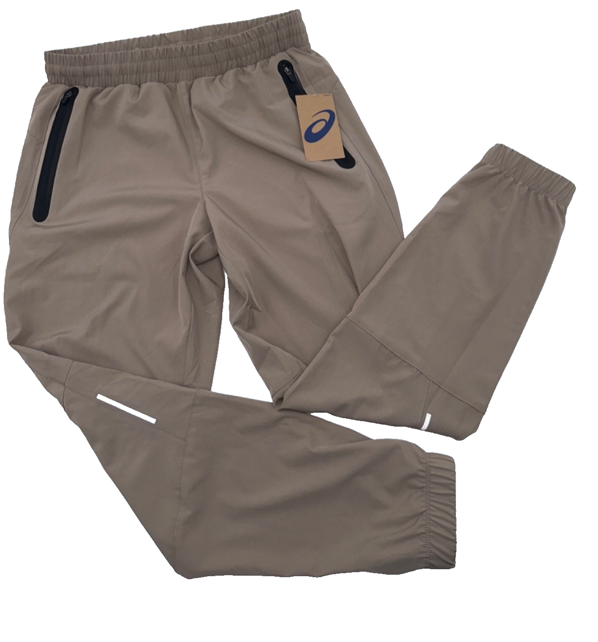 $60 Asics Men's Woven Stretch Pants - Khaki/ KH093 - Small - New With Tags