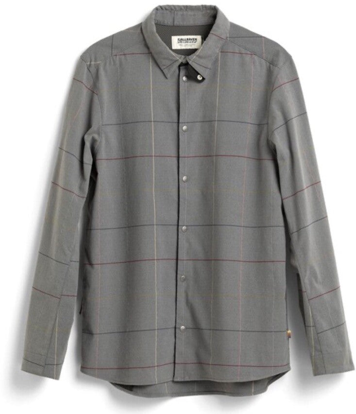 $180 FjallRaven Women’s Rider’s Flannel Plaid Thick Shirt- Grey Multi-Medium