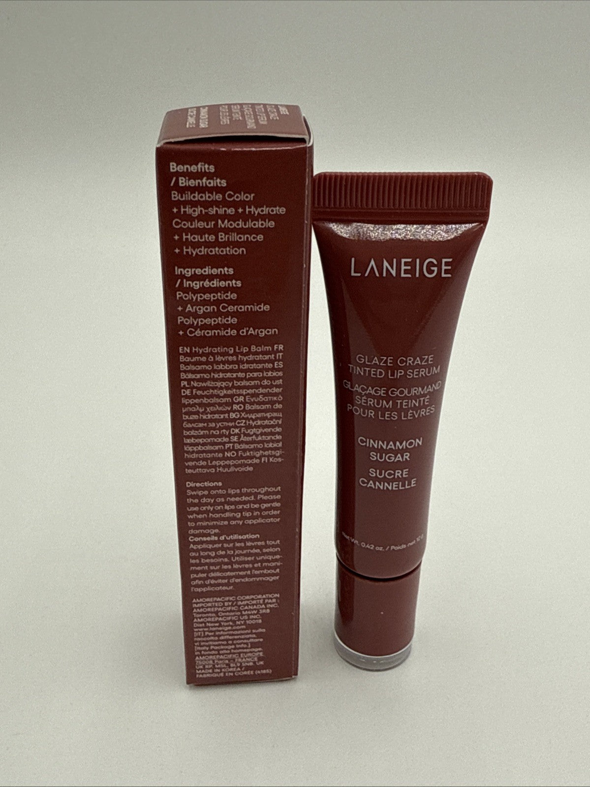 LANEIGE Glaze Craze Tinted Lip Serum CINNAMON SUGAR 0.42 oz / 12 g NIB