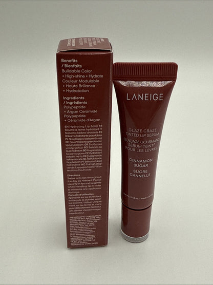 LANEIGE Glaze Craze Tinted Lip Serum CINNAMON SUGAR 0.42 oz / 12 g NIB