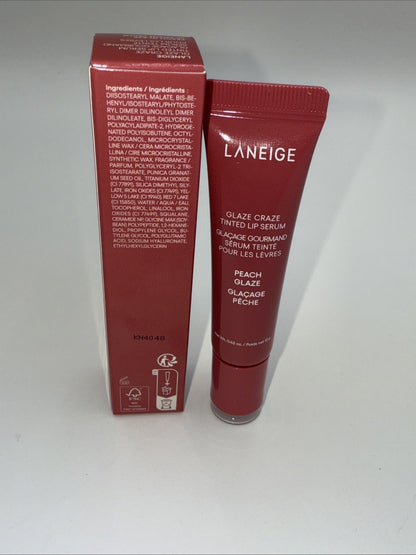 Laneige Glaze Craze Tinted Lip Serum Visibly Plump & High Shine Peach Glaze