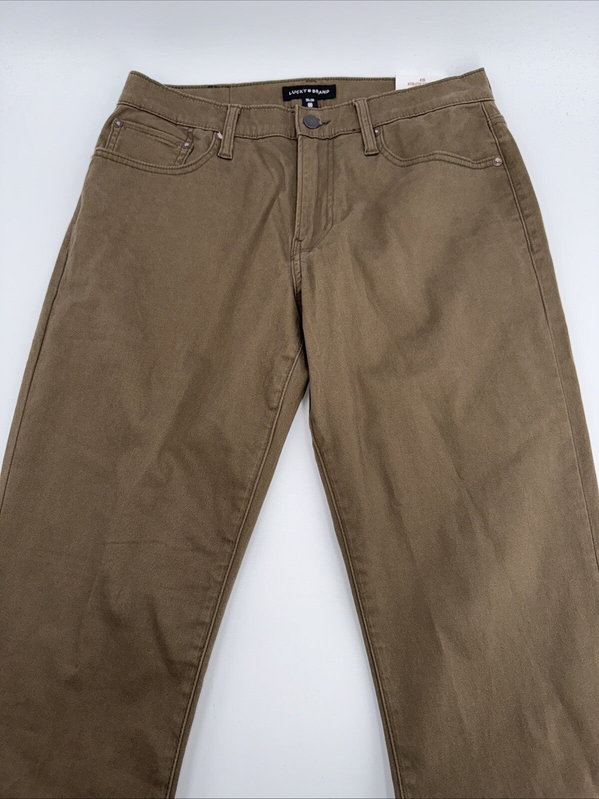 $99 Lucky Brand Men’s 410 Athletic Straight Five Pocket Pants-Bark-30W 30L- New