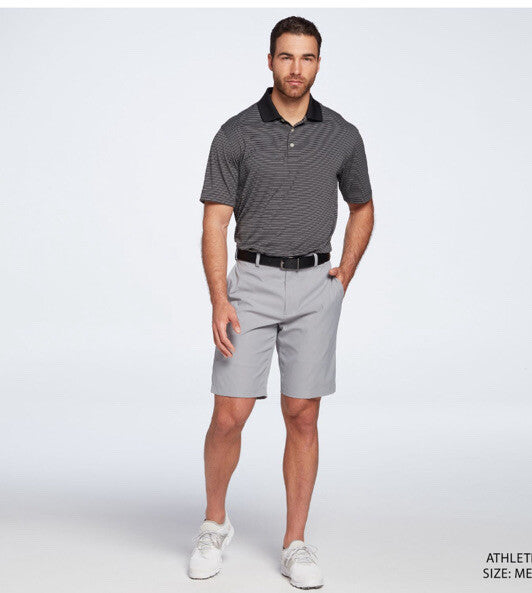 Walter Hagen Men’s Essentials Stripe Golf Shirt Polo-Black/Grey-Small-New Tag$60