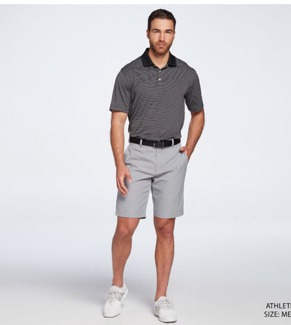 Walter Hagen Men’s Essentials Stripe Golf Shirt Polo-Black/Grey-Small-New Tag$60