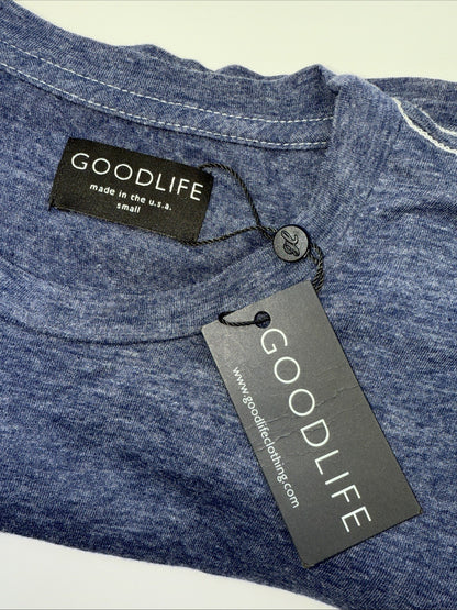 $75 Good Life Men’s Tri Blend Long Sleeve Crew Shirt- Navy - Small - New