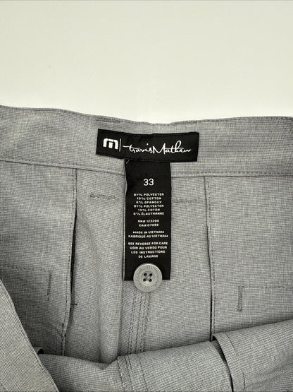$85 Travis Mathew Men's Beck Shorts Stretch Waistband - Light Grey-Size: 33- New