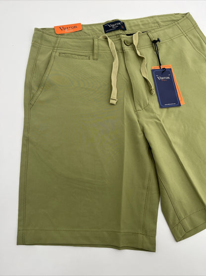 $59 Visitor Men’s Dressy/Casual Micro Light Comfy Shorts -Olive Green-Size: 30”