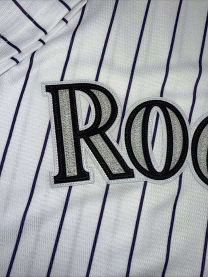 $135 Nike Mens Official Colorado Rockies Ryan McMahon #24 White Jersey-Large-New