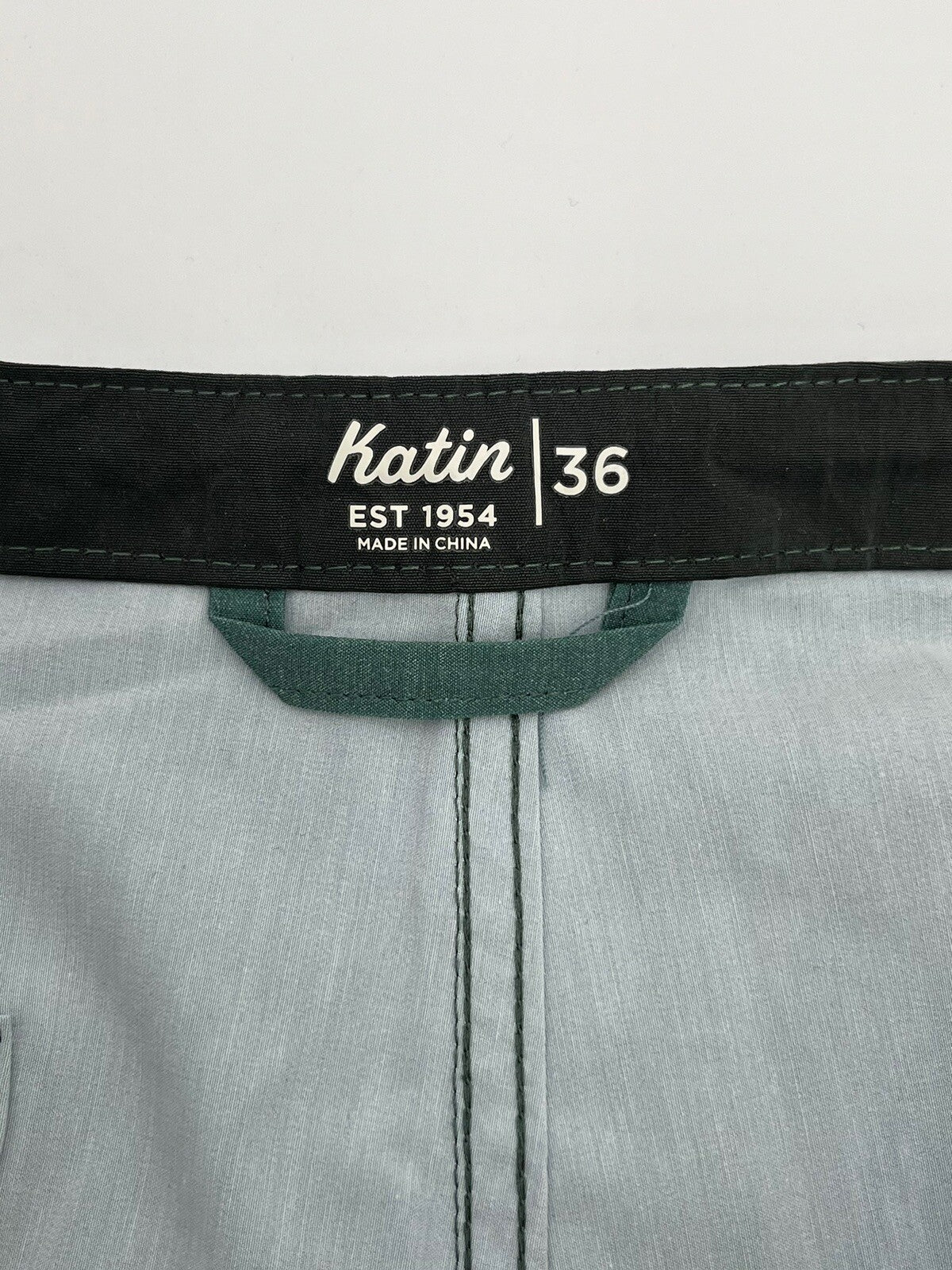 $65 Katin Men’s Hybrid Roam Trunk Shorts -Green Dark Teal-Size: 36" W - NEW