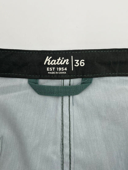 $65 Katin Men’s Hybrid Roam Trunk Shorts -Green Dark Teal-Size: 36" W - NEW