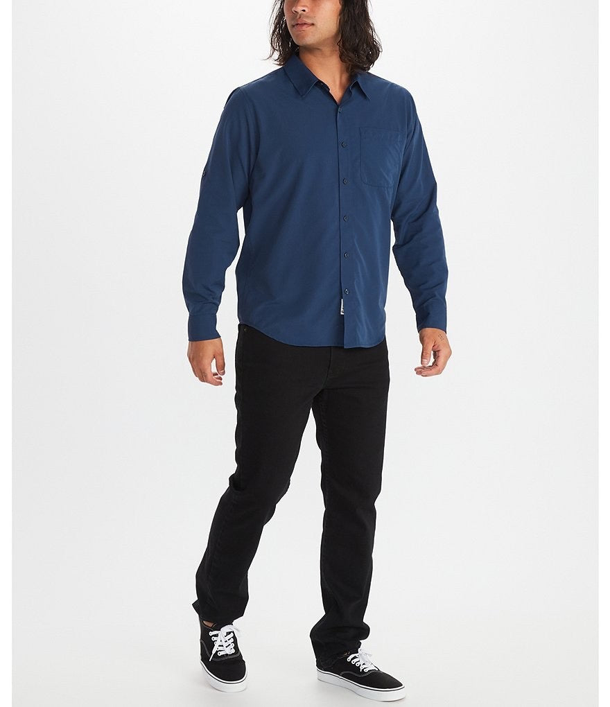 $70 Marmot Aerobora LS Shirt Men's - Arctic Navy - Medium - New With Tag