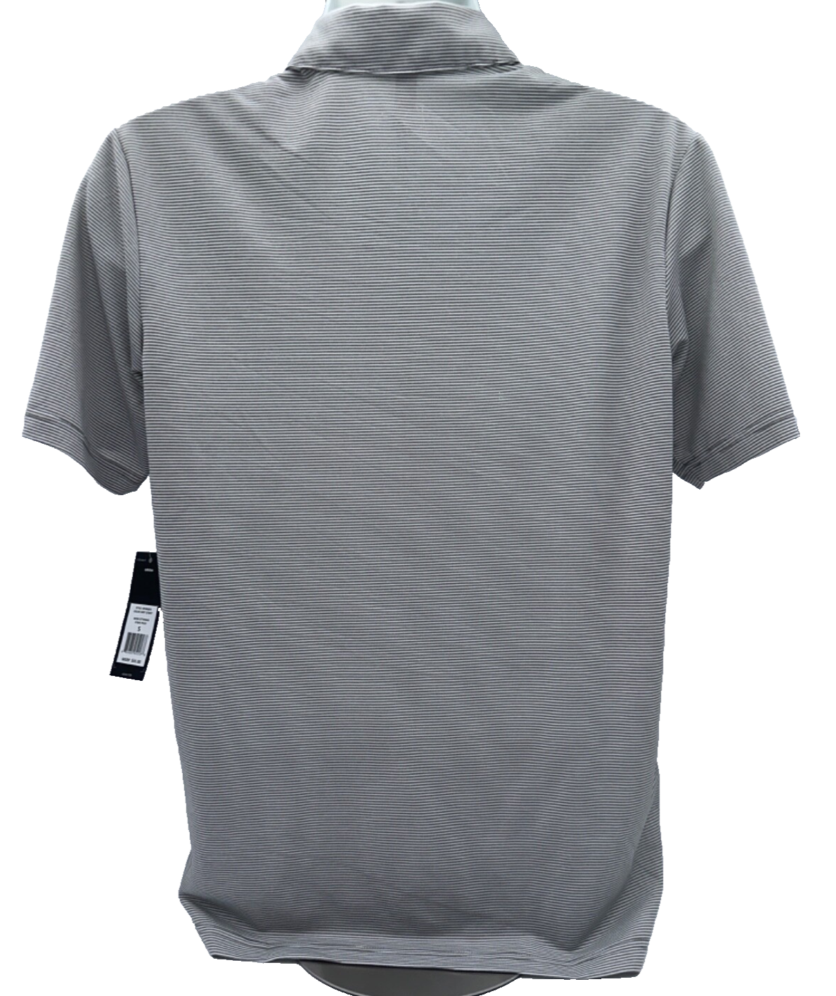 $65 Adidas Men’s Ottoman Stripe Polo Shirt - Grey/White - Small - New With Tag